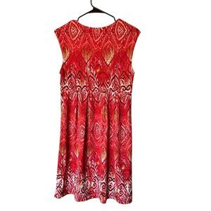 K Studio Collection Women's Red & White Sleevless Dress